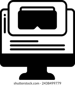 Ilustración de vector de línea y glifo de juego de escritorio