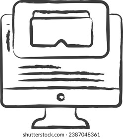 Desktop game hand drawn vector illustration