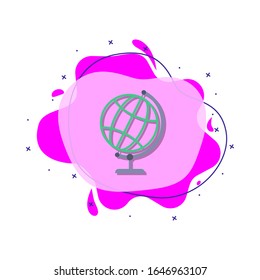 Desktop globe colored icon. Simple color vector of education icons for ui and ux, website or mobile application