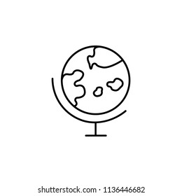 desktop globe. Element of education icon for mobile concept and web apps. Thin line desktop globe can be used for web and mobile on white background