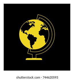 desktop globe icon vector