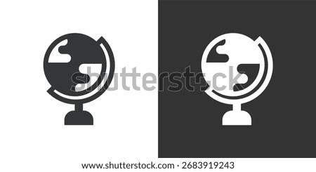 Desktop Globe or World Atlas Icon Icon. Solid glyph series icon