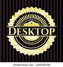 Desktop golden emblem. Vector Illustration. Detailed.