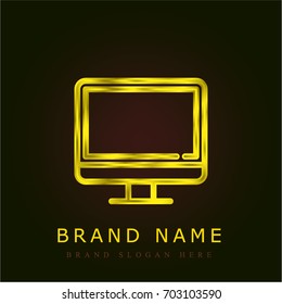 Desktop golden metallic logo