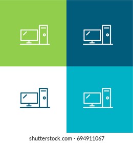 Desktop green and blue material color minimal icon or logo design