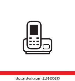 Desktop home or office phone line icon vector