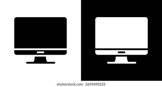 Desktop icon black silhouette for web, and mobile app