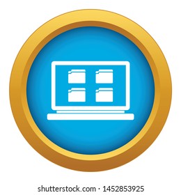 Desktop icon blue vector isolated on white background for any design