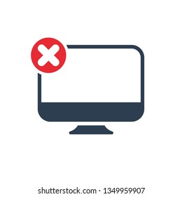 Desktop icon with cancel sign. Desktop icon and close, delete, remove symbol 