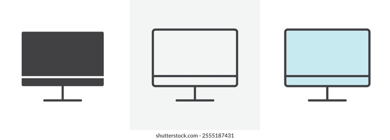 Desktop icon collection in black and colored style.
