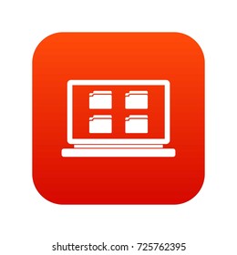 Desktop icon digital red for any design isolated on white vector illustration