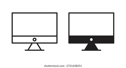 Desktop-Symbol in voller, dünner Linie, Strichstil für Website und Apps