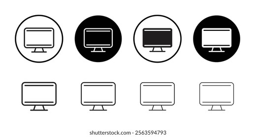 Desktop icon Flat art in black and white isolated
