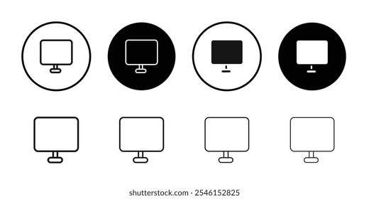 Desktop icon Flat art illustration in outline