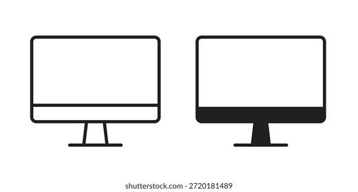 Arbeitsflächensymbol im Liniendesign. Einfacher Symbolvektor