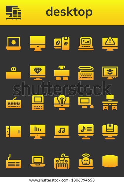 Desktop Icon Set 26 Filled Desktop Stock Vector (Royalty Free ...