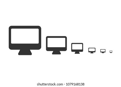 Desktop icon set ,flat design illustration
