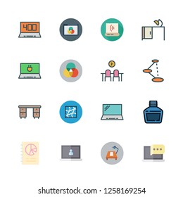 desktop icon set. vector set about graphics, office material, desk and graphic design icons set.
