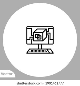 Desktop icon sign vector,Symbol, logo illustration for web and mobile