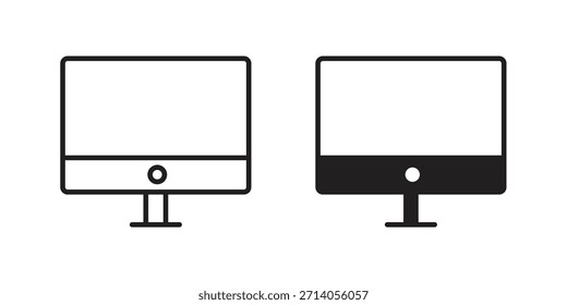 Desktop-Symbol Silhouette Vektordesigns. Bearbeitbare Striche