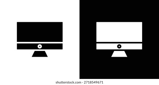 Ilustración vectorial de silueta de icono de escritorio estilo plano aislado