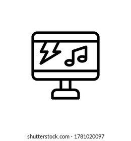Desktop icon. Simple line, outline vector elements of rock n roll icons for ui and ux, website or mobile application