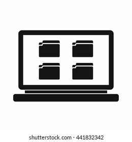 Desktop icon in simple style isolated on white background