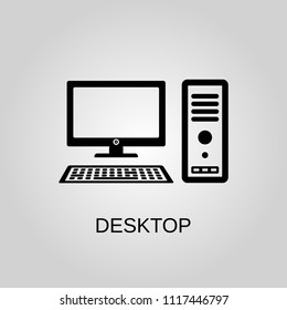Desktop icon. Desktop symbol. Flat design. Stock - Vector illustration