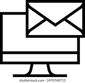 desktop icon. Thin linear style design isolated on white background
