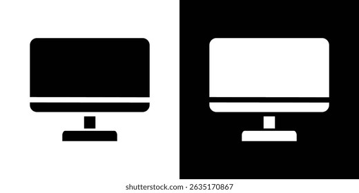 Desktop icon Vector in flat style. Collection silhouettes