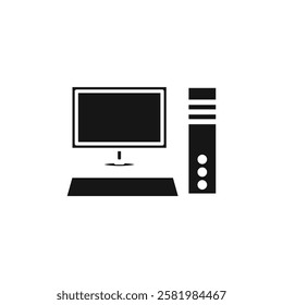 Desktop icon Vector flat thin line illustration