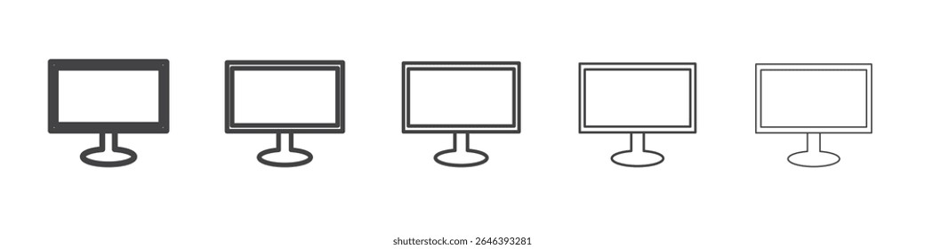 Desktop icon vector outline set illustration sign