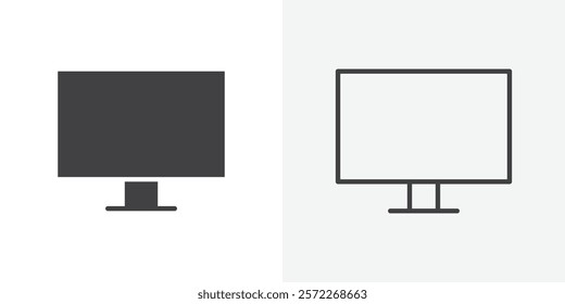 Desktop icons. flat and line style set