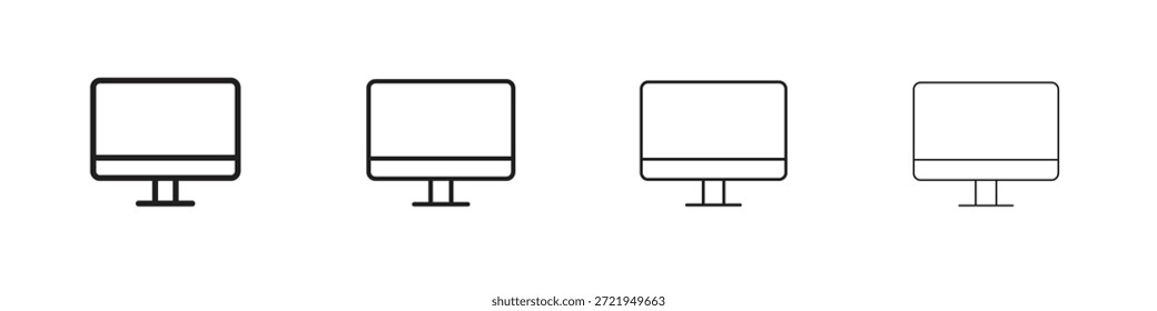 Arbeitsflächensymbole umreißen das schwarze Vektordesign. Linie mit editierbarem Strich.