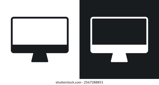 Desktop icons in solid black and white colors