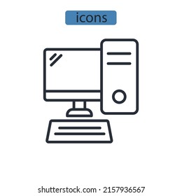desktop icons  symbol vector elements for infographic web
