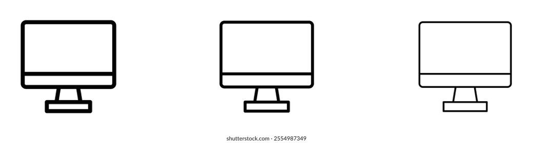 Desktop icons in tree different stroke sizes
