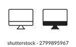 Desktop icons vector Collection Clipart Pack. icon with editable line stroke