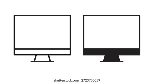 Desktop-Symbole, Vektorgrafik für Webdesigns. Flache Symbole