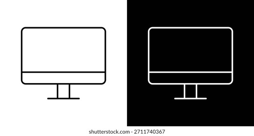 Símbolo de vetor de ícones da área de trabalho com linhas de traçado editáveis para designs da Web