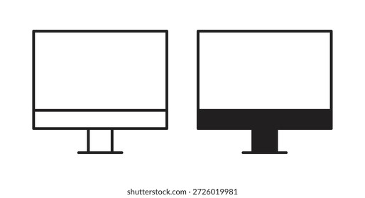 Desktop-Symbole, Vektorsymbol mit bearbeitbaren Strich- und Flachversionen