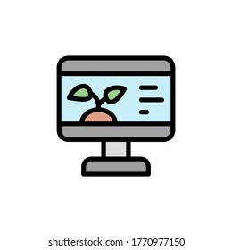 Desktop, information, plants icon. Simple color with outline vector elements of automated farming icons for ui and ux, website or mobile application