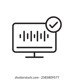 Desktop interface with AI voice soundwaves for communication