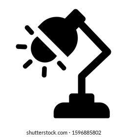 desktop lamp icon isolated sign symbol vector illustration - high quality black style vector icons

