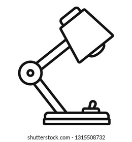 Desktop lamp icon. Outline desktop lamp vector icon for web design isolated on white background