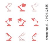Desktop Lamp Icon Set Vector Illustration Design