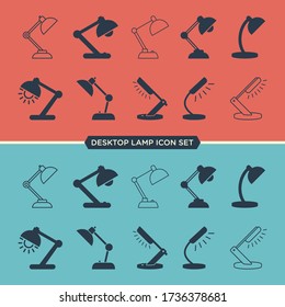Desktop Lamp Icon Set Vector EPS 10
