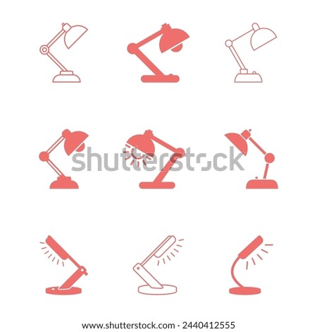 Desktop Lamp Icon Set Vector Illustration Design