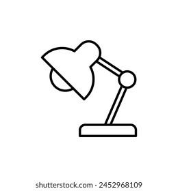 Desktop lamp icon vector illustration. Table lamp on isolated background. Light sign concept.