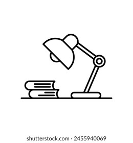 Desktop lamp icon vector illustration. Table lamp on isolated background. Light sign concept.